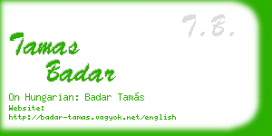 tamas badar business card