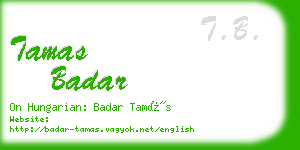 tamas badar business card